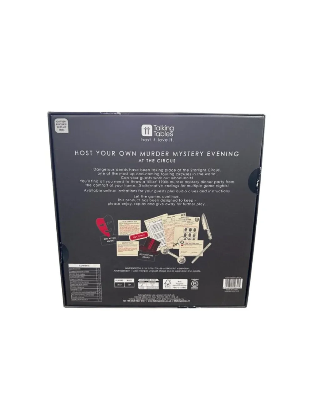 Host Your Own Murder Mystery At The Circus Game Set By Talking Tables